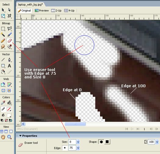 eraser edge setting