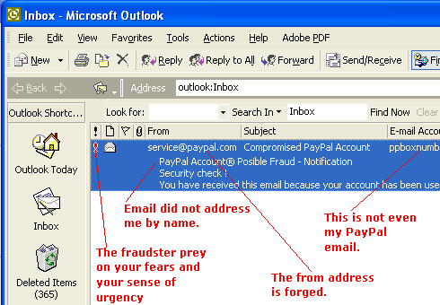 phishing email