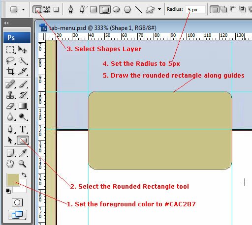 draw tab menu