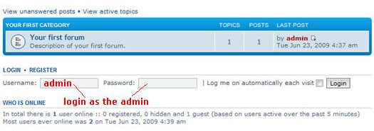 Login as admin as user