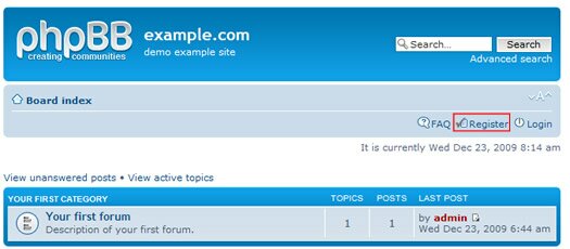 phpbb register link