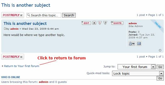 new phpbb topic posted