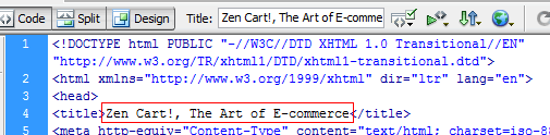customize this title in ZenCart