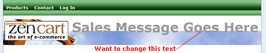 customize sales message in ZenCart