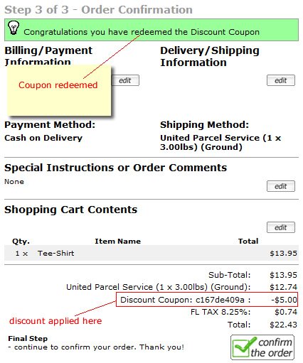 discount coupon applied