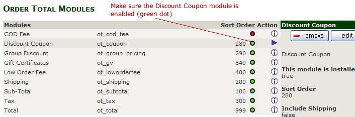 Enable Discount coupon