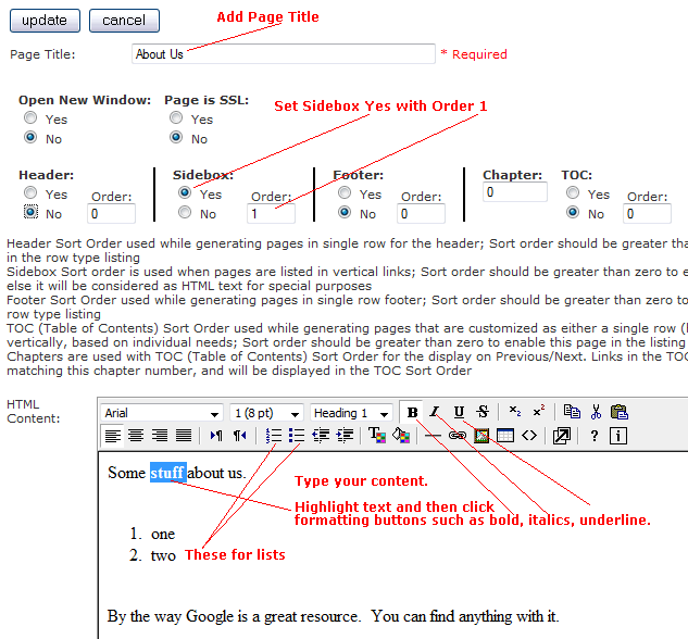 ZenCart EZ-Page editor