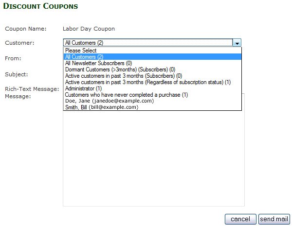 send out coupon