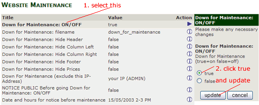 zencart down for maintenance