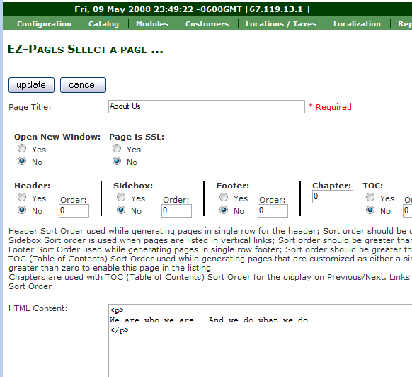 ZenCart EZ Page