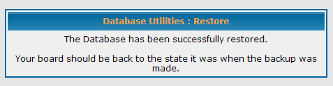 Database Restore Confirmation