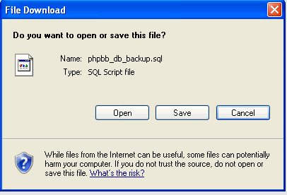 Save backup file