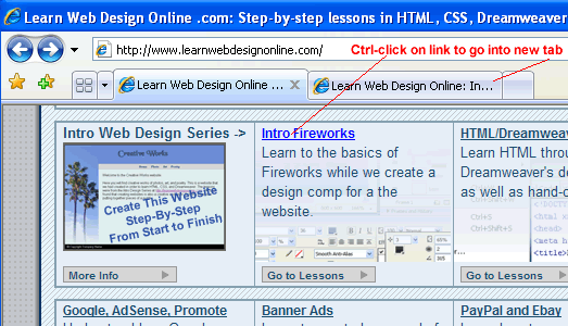 Opening links in new tab in Internet Explorer 7.0