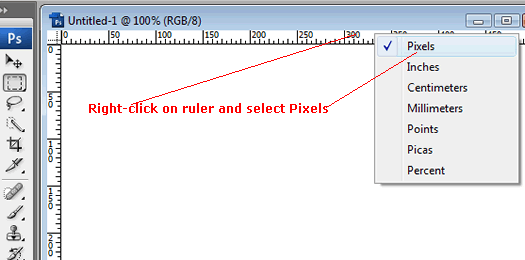 ruler in pixels